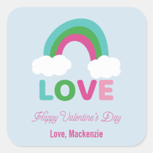 Rainbow Love Valentine’s Day Square Sticker