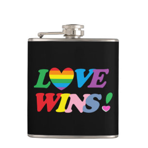 Rainbow Love Wins Heart Flask LGBT