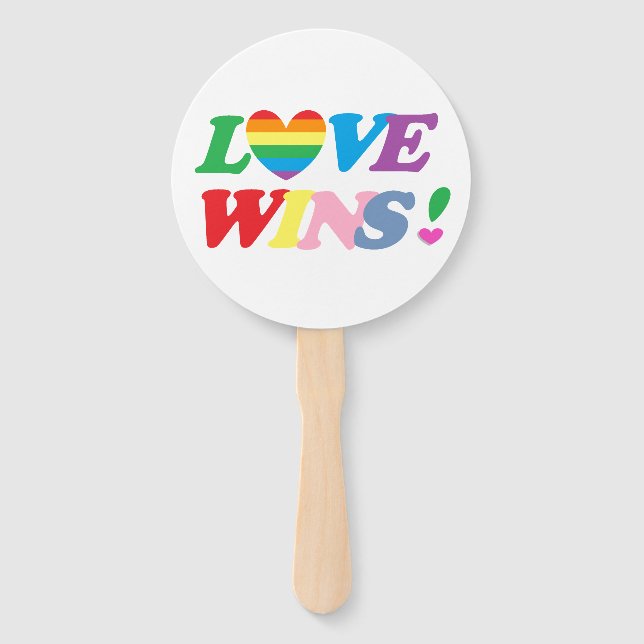 Rainbow Love Wins LGBT Hand Fan (Front)
