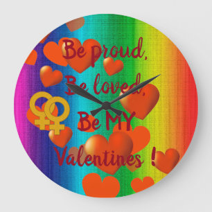 Rainbow Love Women Large Clock