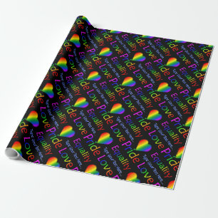 Rainbow Love Wrapping Paper Personalized Gay Pride