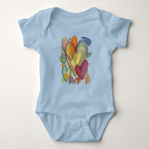 Rainbow Loving Hearts Art Custom Bodysuit