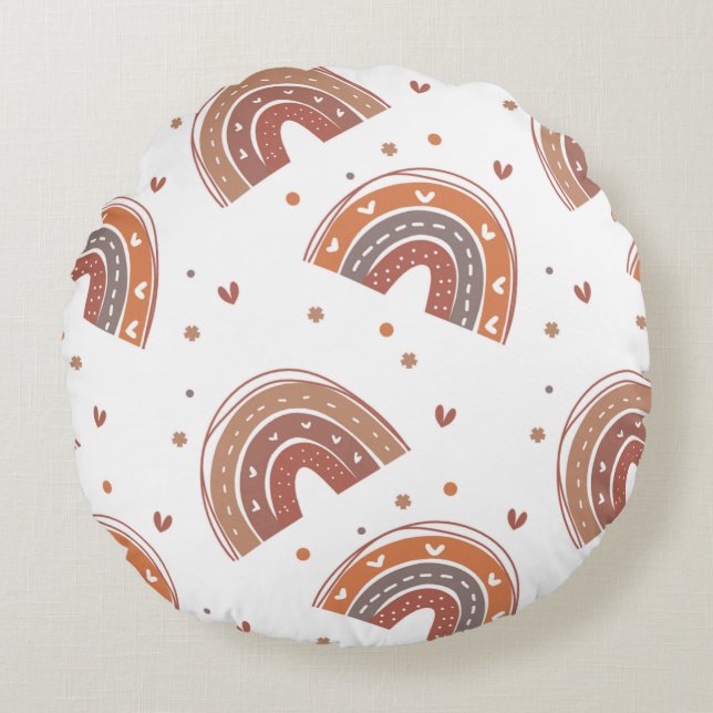 Rainbow Luv Round Pillow (Front)