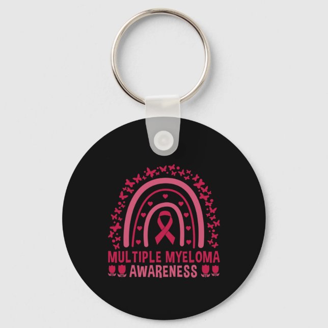 Rainbow Lymphoma Awareness Support 1 Keychain (Front)