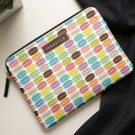 Rainbow Macarons Pattern Personalized Laptop Sleeve<br><div class="desc">Colourful macarons pattern.</div>