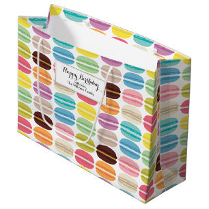Rainbow Macarons Pattern Personalized Large Gift Bag