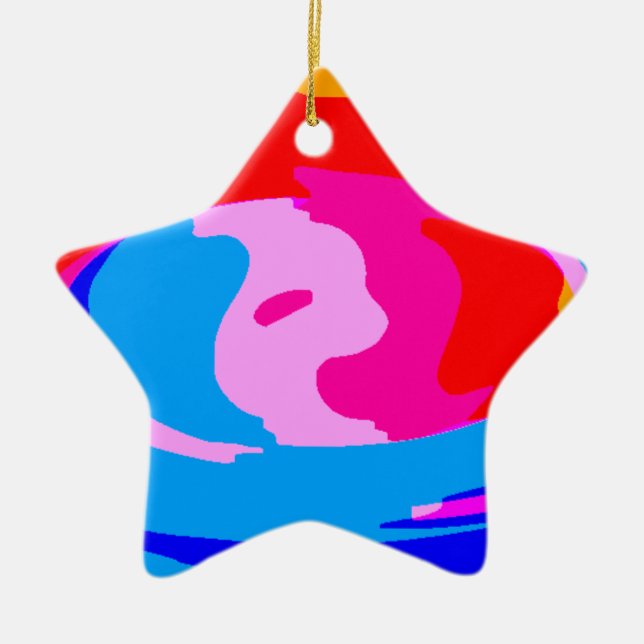 Rainbow magic ceramic ornament (Front)