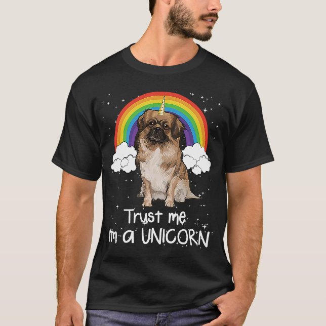 Rainbow Magic Unicorn Tibetan Spaniel T-Shirt (Front)