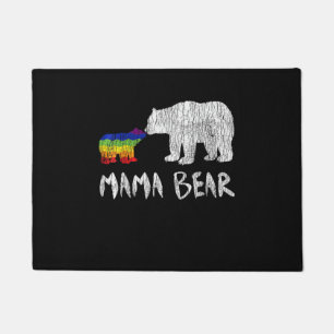 Rainbow Mama Bear Always Forever Love Support Prid Doormat