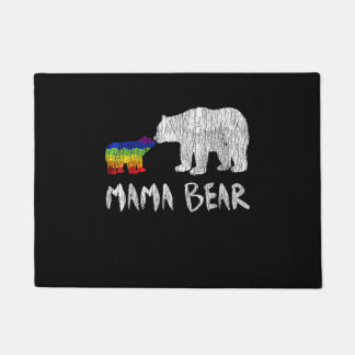 Rainbow Mama Bear Always Forever Love Support Prid Doormat