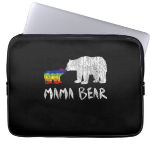 Rainbow Mama Bear Always Forever Love Support Prid Laptop Sleeve