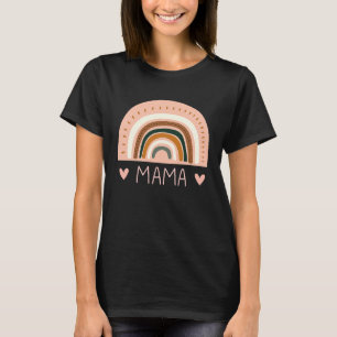 Rainbow Mama V Neck Boho Style Teacher for Mom T-Shirt