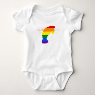 Rainbow Manatee Baby Bodysuit