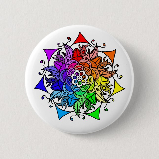 Rainbow Mandala Button (Front)