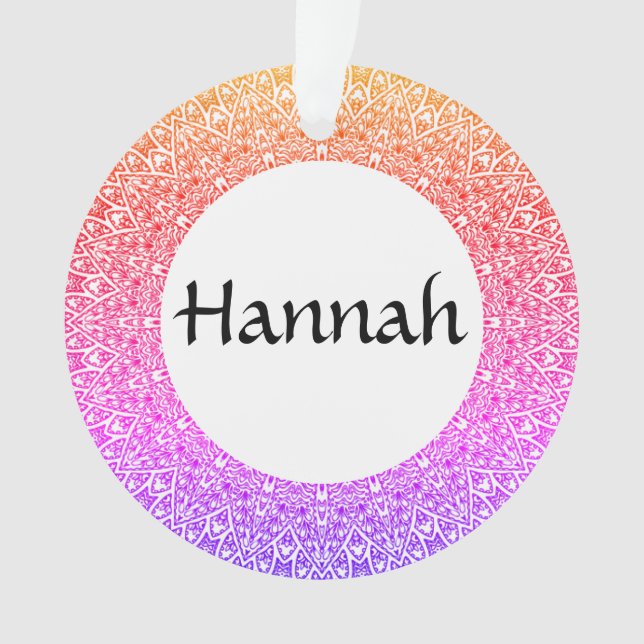 Rainbow Mandala Customizable Acrylic Ornament (Front)