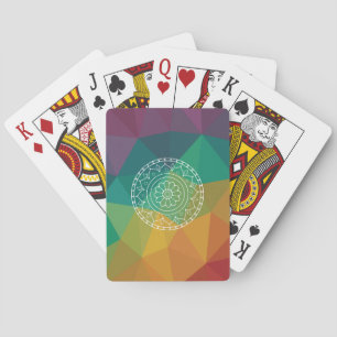 Rainbow mandala playing cards