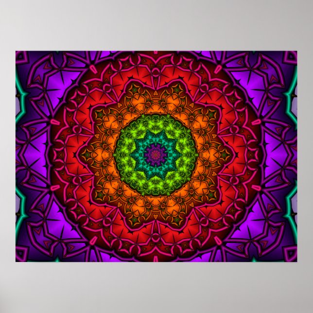 Rainbow Mandala Poster (Front)