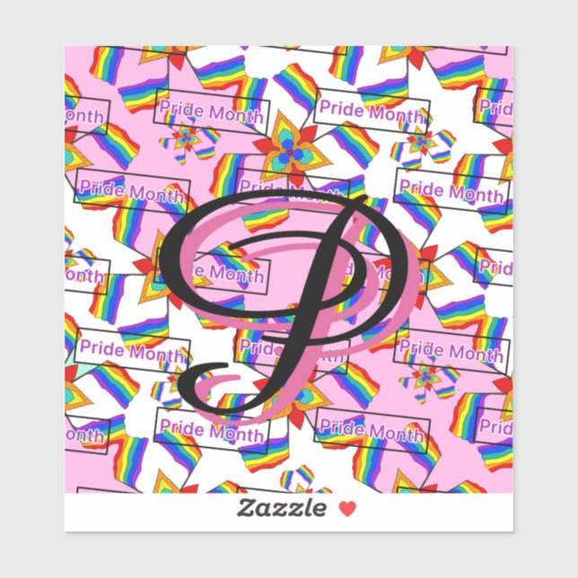Rainbow Mandala Pride Monogram - Vibrant Geometric (Sheet)