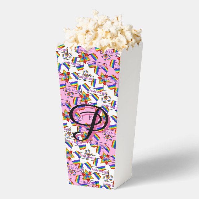 Rainbow Mandala Pride Monogram - Vibrant Geometric Favor Box (Popped)