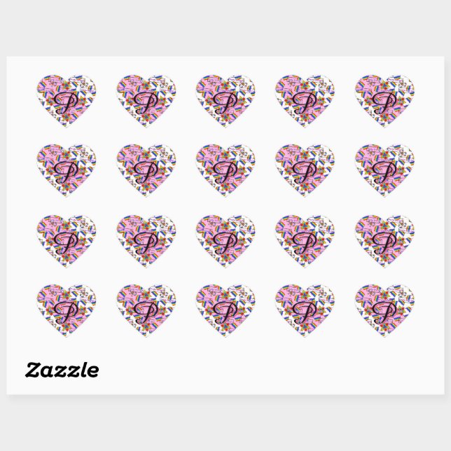 Rainbow Mandala Pride Monogram - Vibrant Geometric Heart Sticker (Sheet)