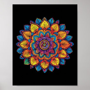 Rainbow Mandala Spiritual Geometry  Poster