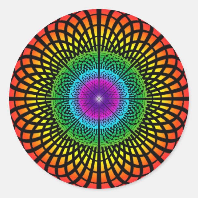 Rainbow Mandala Sticker (Front)