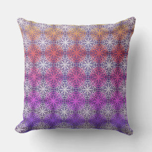 Rainbow Mandella Polka Dots Throw Pillow