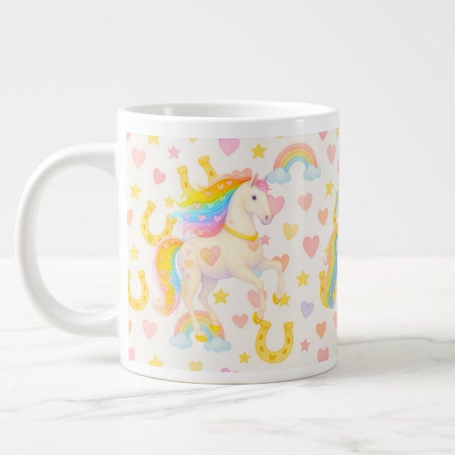 Rainbow Mane Horses Coffee Mug — Cooper & Cody (Left)