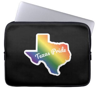 Rainbow Map of Texas Design for proud LGBT+ Texan Laptop Sleeve