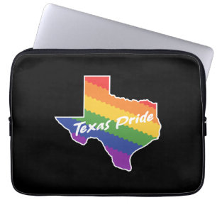 Rainbow Map of Texas Design for proud LGBT+ Texans Laptop Sleeve