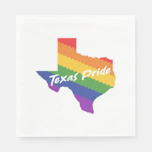 Rainbow Map of Texas Design for proud LGBT+ Texans Napkin