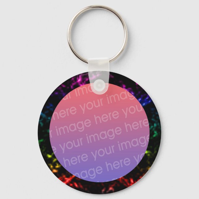 rainbow marble photo frame keychain (Front)