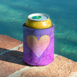 Rainbow Marbled Heart Can Cooler