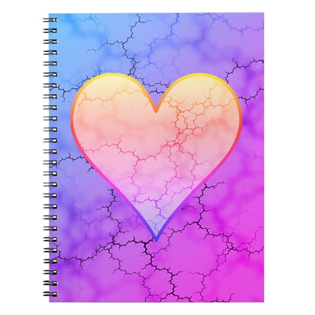 Rainbow Marbled Heart Carnet (Devant)