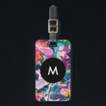 Rainbow Marbling Luggage Tag<br><div class="desc">digital painting by becky nimoy 2019;  customize with your own text or photo</div>