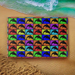 Rainbow Matrix of Dolphins Jigsaw Puzzle