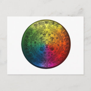 Rainbow Mayan Calendar Postcard