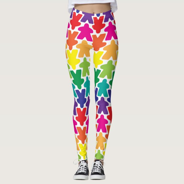 Rainbow Meeple Leggings (Front)