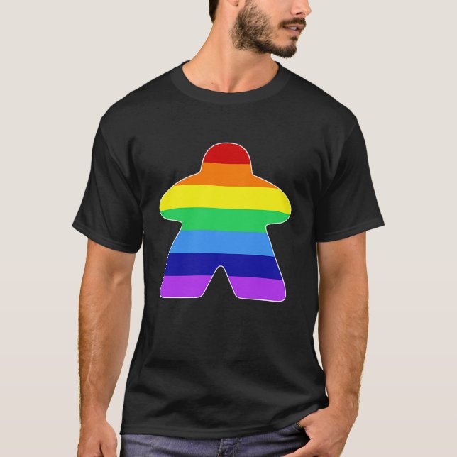 Rainbow Meeple T-Shirt (Front)