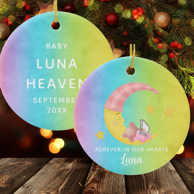 Rainbow Memorial Girl Baby Loss Christmas Ceramic Ornament (Rainbow Memorial Girl Baby Loss Christmas Ceramic Ornament
)