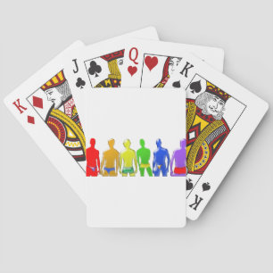 Rainbow Men Playing Cards