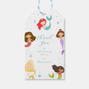 Rainbow Mermaid Party Favor Gift Tag