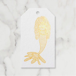 rainbow mermaid pink blue purple green black curly gift tags