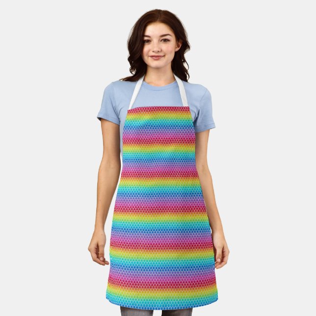 Rainbow Mermaid scale apron (Worn)
