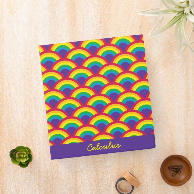 Rainbow Mermaid Scale Custom Name Binder (In Situ)