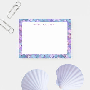 Rainbow Mermaid Scale Pattern Name Template Post-it Notes
