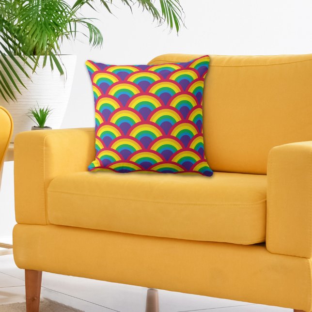 Rainbow Mermaid Scale Throw Pillow (Creator Uploaded)
