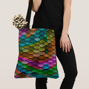 Rainbow Mermaid Scales Tote Bag