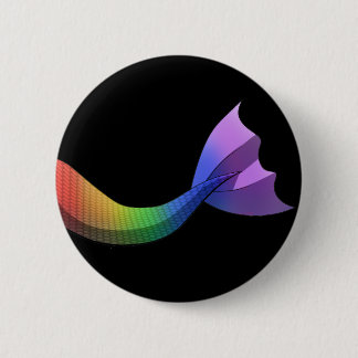 Rainbow Mermaid Tail V2 2 Inch Round Button