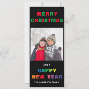 Rainbow Merry Christmas - Vertical Christmas Card